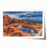 Extra large rolled print of Sedona, Arizona landscape in muted earth tones, ideal for art wall dining room.