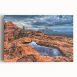 Black and white stretched canvas of Sedona, Arizona landscape, suitable for kitchen wall art.