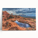 Black and white stretched canvas of Sedona landscape, ideal for kitchen wall art or bedroom ambiance.