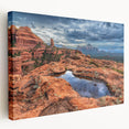 Large canvas print of Sedona, Arizona landscape in earthy red and orange tones, ideal for kitchen wall art.