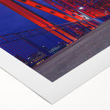 Art deco poster of Arkansas scenery in muted earth tones on rolled canvas, suitable for dining room wall art.