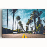 Black and white stretched canvas of Beverly Hills scenery, ideal for kitchen wall art.