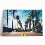 Black and white stretched canvas of Beverly Hills scenery, ideal for kitchen wall art or bedroom ambiance.