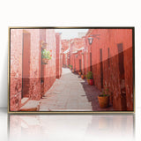 Mid-century modernist art of Catalina Island in subdued hues on a framed acrylic, ideal for modern art wall decor.