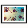 Extra large abstract art print of Los Angeles in vibrant, colorful textures on a black framed canvas.