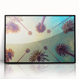 Large abstract wall art depicting Los Angeles in muted gray and blue tones on a framed acrylic.