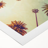 Art deco poster of Los Angeles skyline in pastel shades on rolled canvas, suitable for dining room wall art.