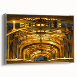 Landscape art painting of Sacramento skyline in colorful hues on a framed canvas, ideal for modern office decor.