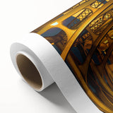 Art deco poster of Sacramento skyline in muted pastel shades on rolled canvas, ideal for nursery wall art.