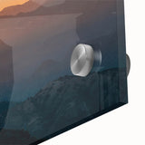 Large abstract wall art depicting the Santa Barbara coastline in muted earth tones on acrylic glass.