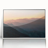 Art deco poster of Santa Barbara scenery in muted pastel shades, framed acrylic, ideal for modern nursery wall art.