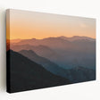 Scenic Santa Barbara coastline depicted in muted blue and green tones on a large stretched canvas.