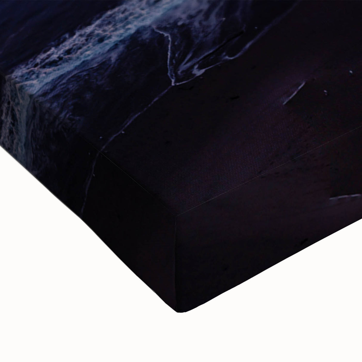 Large black and white canvas depicting the Santa Cruz coastline in a minimalist style, suitable for bedroom wall art.