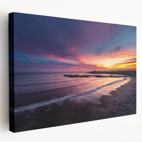 Santa Cruz landscape on large stretched canvas, featuring muted earth tones, ideal for kitchen wall art.