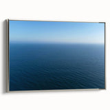 Framed canvas of Santa Monica landscape with vibrant hues on black background, suitable for living room decor.