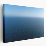 Large canvas print of Santa Monica scenery in vivid blue and golden hues, suitable for kitchen wall art.