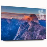Acrylic print of a large abstract depiction of Yosemite scenery in earthy tones, suitable as bedroom or dining room art.