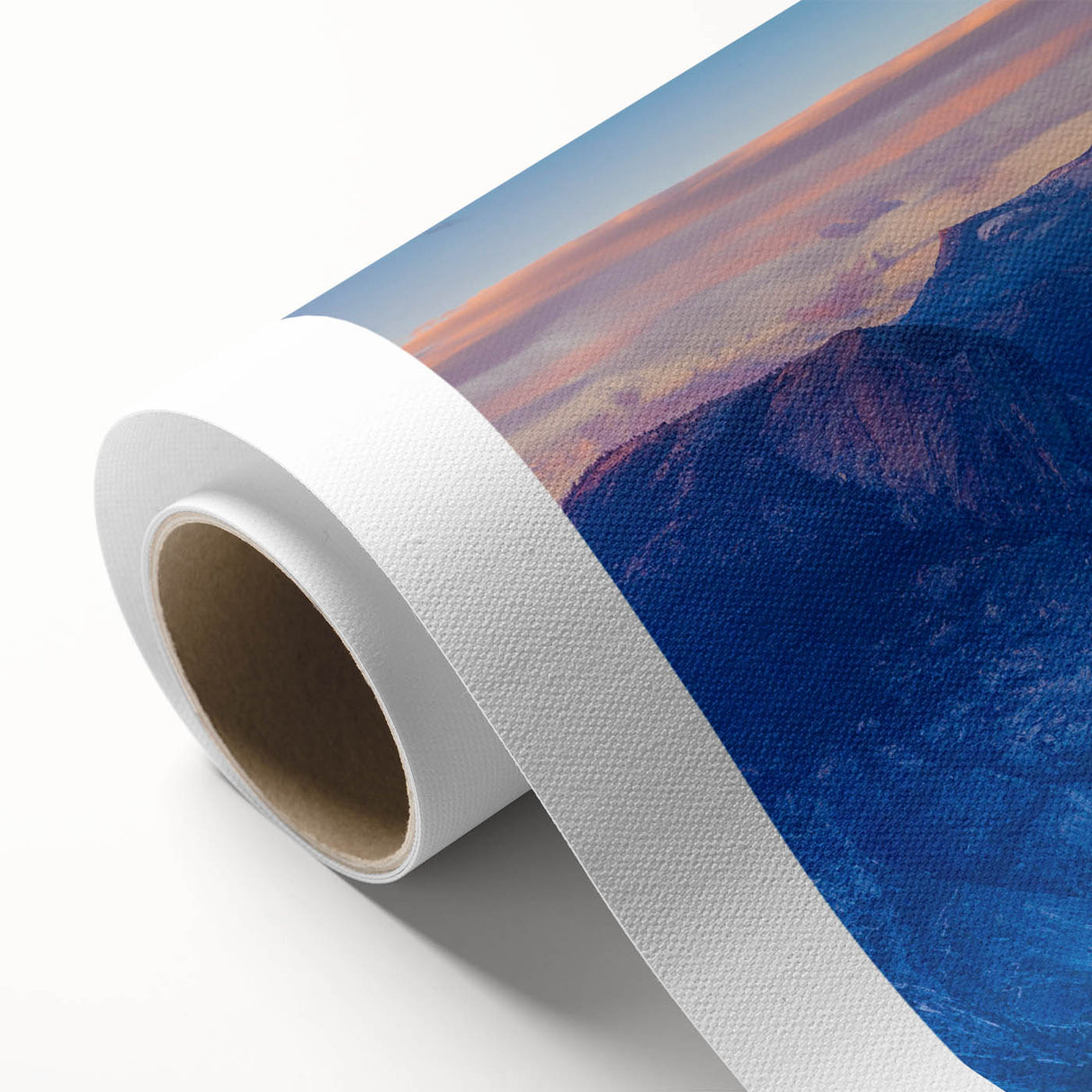 Art deco poster of Yosemite scenery, featuring muted earth tones on rolled canvas, suitable for nursery wall art.