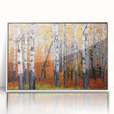 Art deco poster featuring Aspen, Colorado scenery in muted green and white tones, acrylic print framed in white.