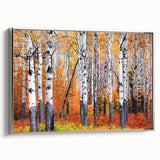 Framed canvas landscape art painting featuring a colorful Aspen, Colorado scenery, ideal for living room decor.