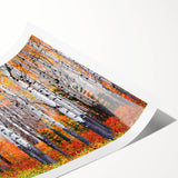 Extra large wall art depicting line art flowers in muted earth tones on a rolled canvas.