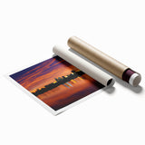 Extra large rolled print of Denver scenery with muted floral elements.