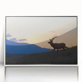 Framed acrylic print of the Rocky Mountains in Colorado, featuring earth tones, ideal for modern art wall decor.
