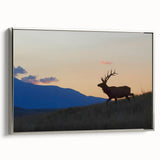 Framed canvas landscape art painting depicting the Rocky Mountains in Colorado with vibrant green and blue tones.