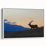 Vintage poster art of the Rocky Mountains on a framed canvas, featuring colorful art in extra large size.