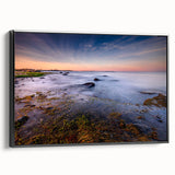 Black and white framed canvas featuring a vintage-style Connecticut landscape, ideal for bedroom decor.