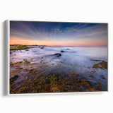 Vintage poster art of Connecticut scenery on framed canvas, with colorful art in black, ideal for living room decor.