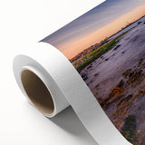 Art Deco poster of Connecticut scenery on rolled canvas, featuring soft pastel colors, ideal for nursery wall art.