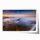 Large rolled print depicting Connecticut scenery with vibrant green and floral elements, ideal for art wall dining room.