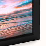 Framed canvas of Daytona scenery in textured black with colorful accents, ideal for large living room walls.