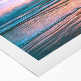 Art deco poster of Daytona scenery on rolled canvas, featuring muted pastel colors, ideal for dining room wall art.