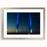Textured art print of an abstract Delaware scenery in muted earth tones, framed in silver, ideal for bedroom wall decor.