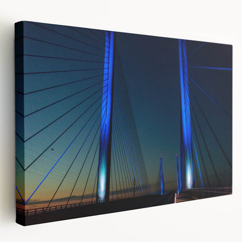 Delaware landscape on large stretched canvas, featuring muted green and brown tones, suitable for kitchen wall art.