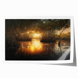 Extra large rolled print of Everglades scenery with lush greenery and water, ideal for art wall dining room.