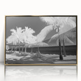 Framed acrylic print of Florida Keys scenery in gold tones, ideal for modern art wall decor.