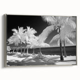 Landscape art painting of Florida Keys with vibrant colors on a framed canvas, ideal for living room decor.