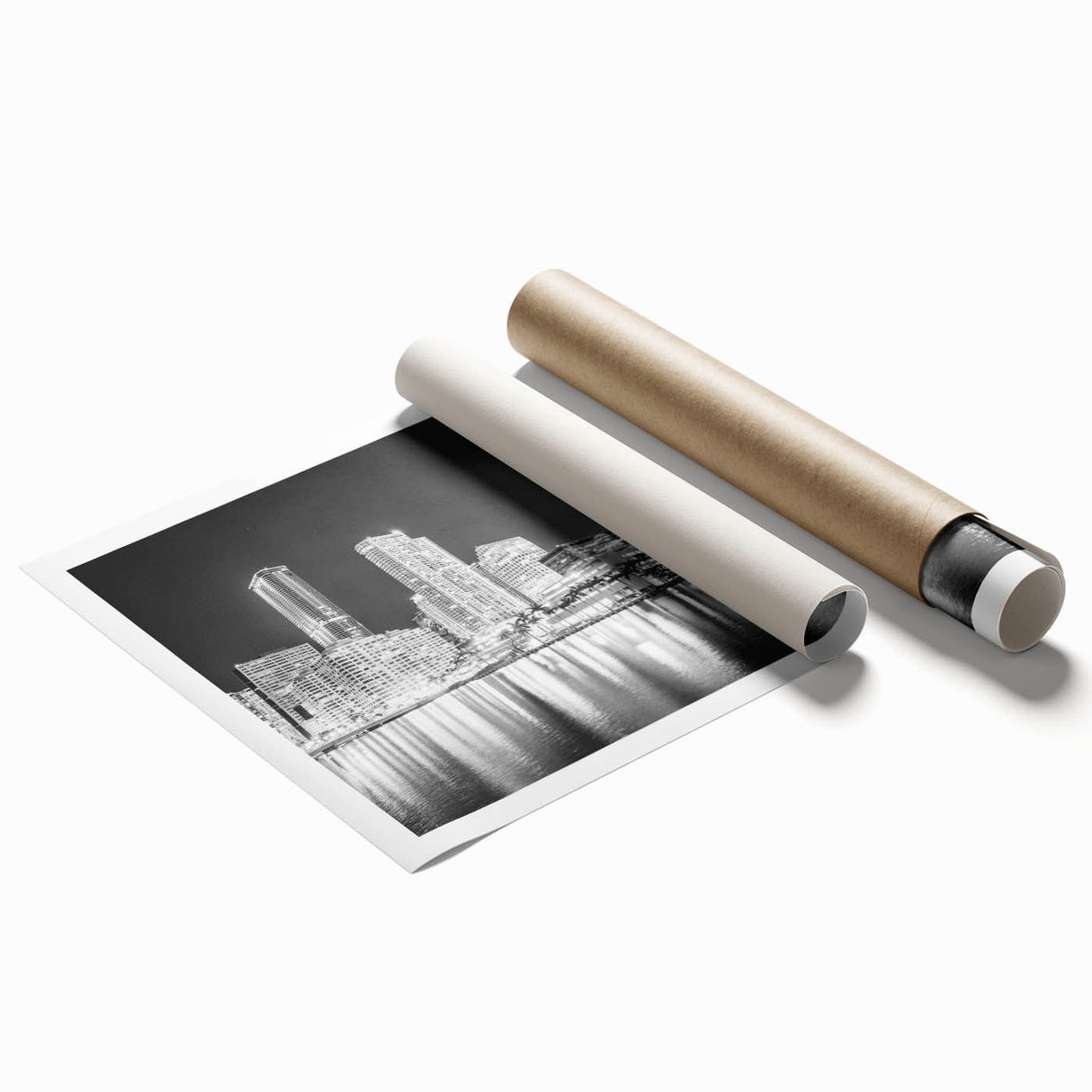 Extra large rolled print of Miami scenery with vibrant floral art, ideal for classy bathroom or large living room decor.