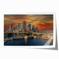 Extra large rolled print of Tampa scenery with vibrant green and blue hues, ideal for art wall dining room.
