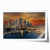Extra large rolled print of Tampa scenery with vibrant green and blue hues, ideal for art wall dining room.