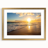 Extra large wall art depicting an abstract, textured view of Kauai, Hawaii, in a gold frame, suited for living room decor.