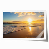 Extra large rolled print of Kauai, Hawaii, featuring lush greenery and waterfalls in vibrant green and blue tones.