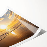 Extra large rolled print depicting line art flowers in muted green and yellow, ideal for large living room wall art.