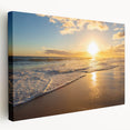 Scenic view of Kauai coastline in vibrant green and blue tones on large stretched canvas, ideal for kitchen wall art.