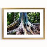 Extra large abstract art print of a textured Hawaiian landscape, in muted earth tones on a framed canvas.