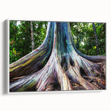 Framed canvas vintage poster art of a colorful Maui scenery, ideal for extra large living room wall decor.
