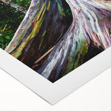 Art deco poster of a Maui landscape with vibrant green and blue tones on rolled canvas, suitable for dining room decor.